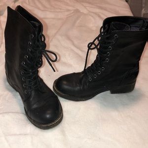 Black combat boots